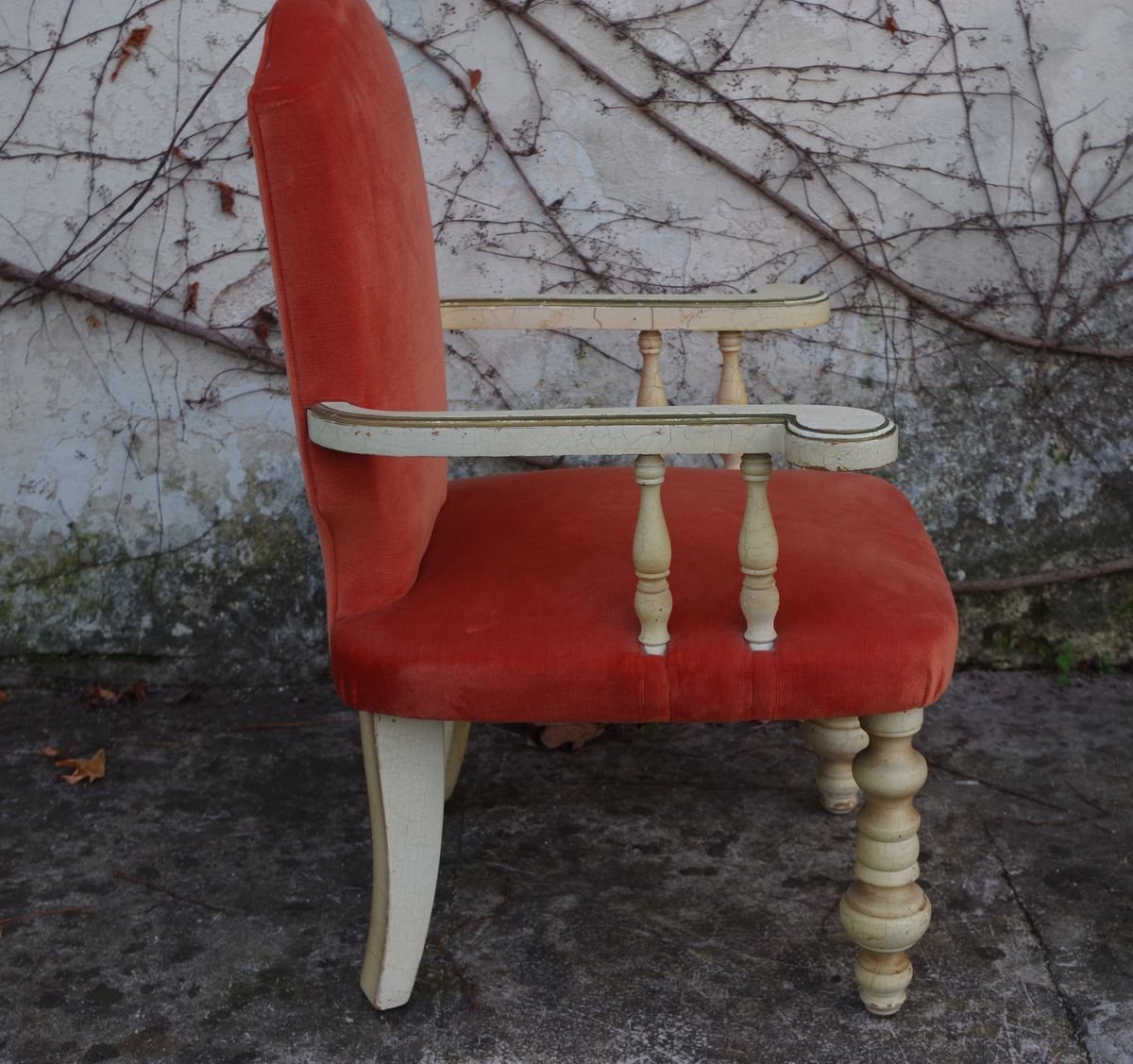 Florentine Style Wooden Lounge Chair, 1920s