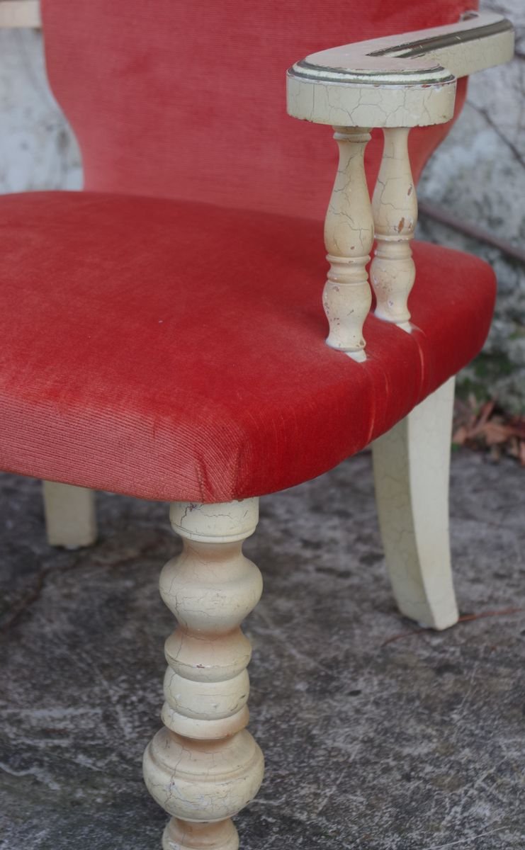 Florentine Style Wooden Lounge Chair, 1920s