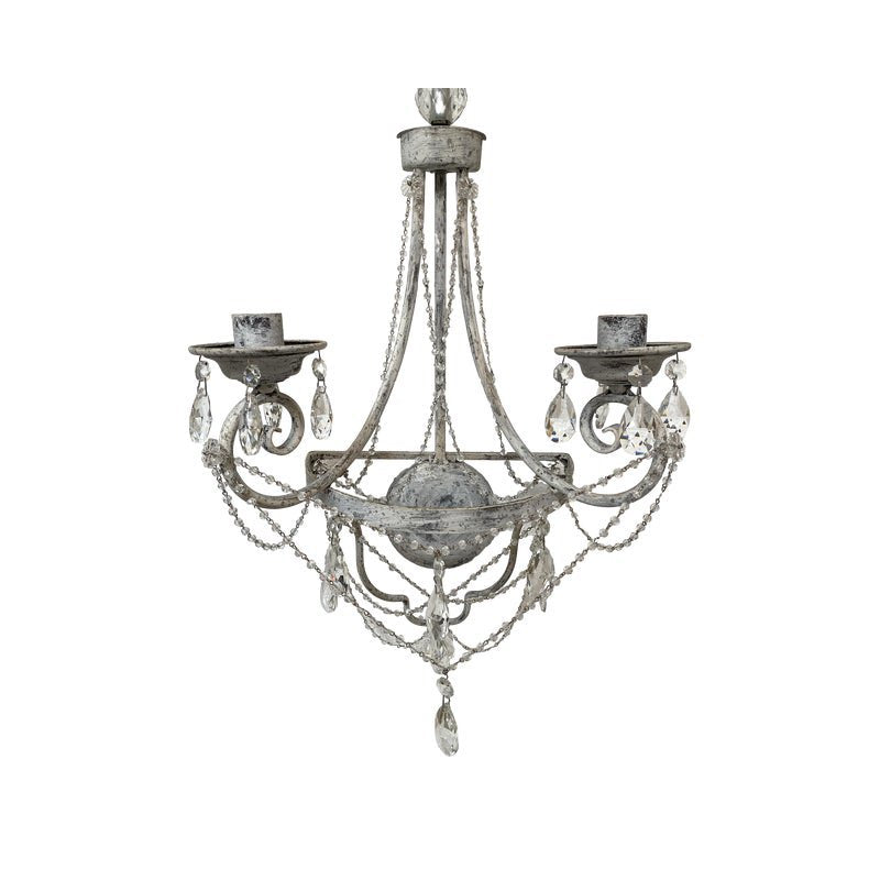 Florentine Wrought Iron Wall Lamp with Crystals by Simoeng