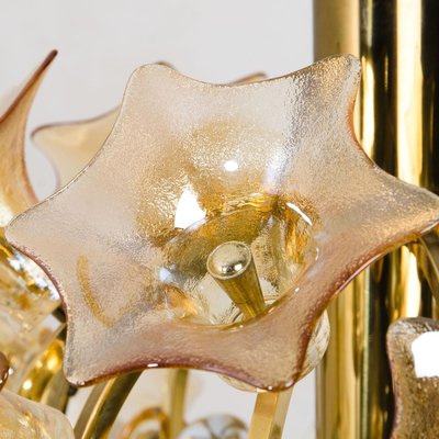 Flower Bulb Murano Glass and Brass Sputnik Ceiling Lamp by Simon & Schelle, 1970-VDW-844276