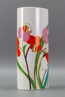 Flower Cylinder Vase in Porcelain by Wolf Bauer for Rosenthal, Germany-KEG-1086744