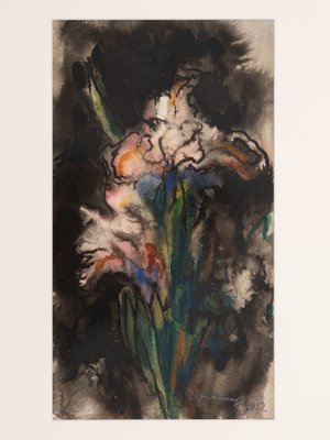 Flower in the Dark, Watercolor on Paper, Framed-GPP-1125780