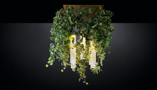 Flower Power Chandelier with Murano Glass and Artificial Ivy from VGnewtrend