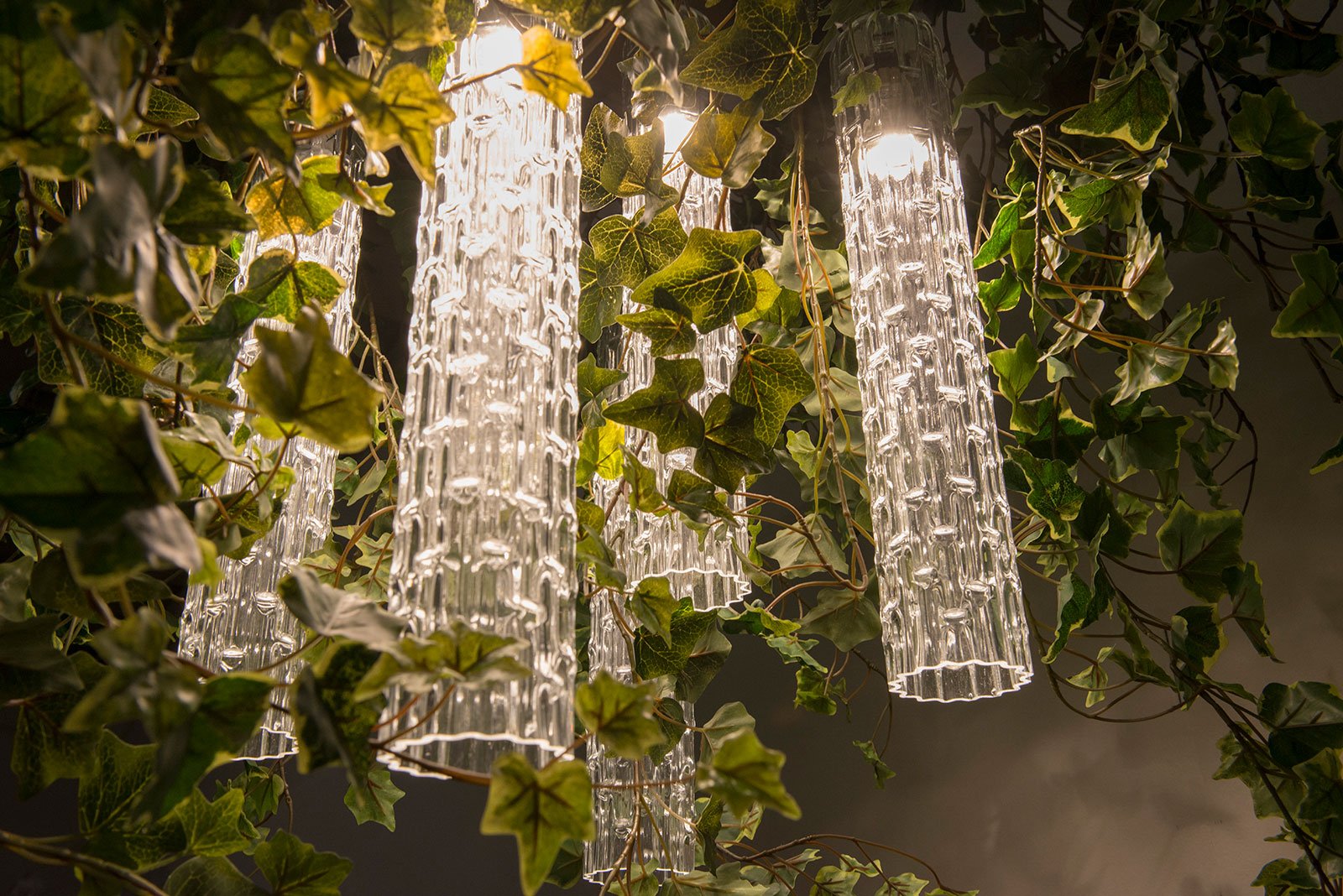 Flower Power Chandelier with Murano Glass and Artificial Ivy from VGnewtrend