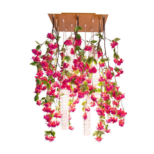 Flower Power Fuchsia Cascade Square Chandelier in Fuchsia Color from VGnewtrend, Italy