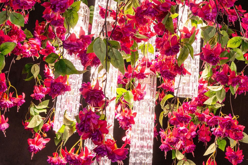 Flower Power Fuchsia Cascade Square Chandelier in Fuchsia Color from VGnewtrend, Italy