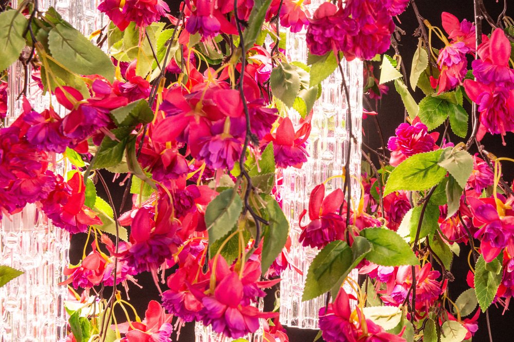 Flower Power Fuchsia Cascade Square Chandelier in Fuchsia Color from VGnewtrend, Italy