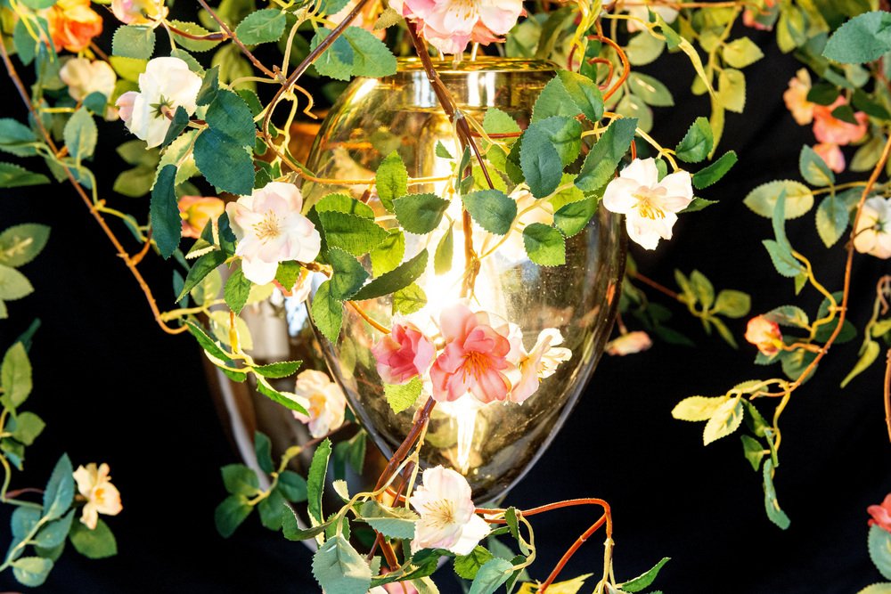 Flower Power Romantic Roses Round Chandelier with Crystal Egg Lamps from VGnewtrend, Italy