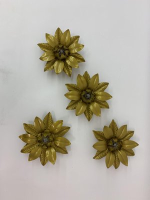 Flower Sconce, 1970s, Set of 4-BGP-1113626