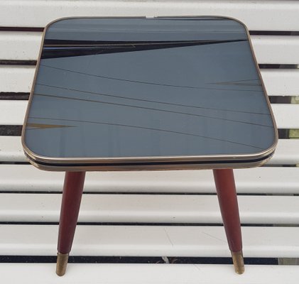 Flower Stand with Grey-Black Glass Top, 1950s-QDP-882980