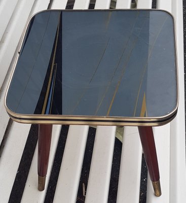 Flower Stand with Grey-Black Glass Top, 1950s-QDP-882980