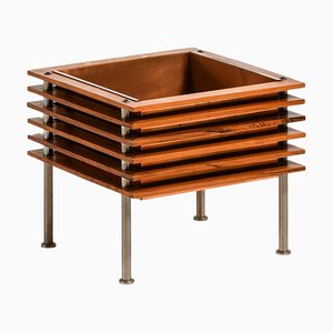 Flower Table in Rosewood, Steel and Copper Box attributed to Nils Jonsson, 1960s-SC-2022148