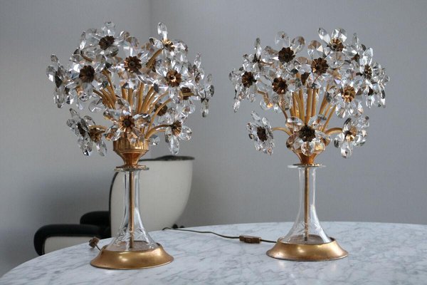 Flower Table Lamp in Crystal Glass Chalice from Palwa-FJP-1798549