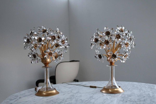 Flower Table Lamp in Crystal Glass Chalice from Palwa-FJP-1798549