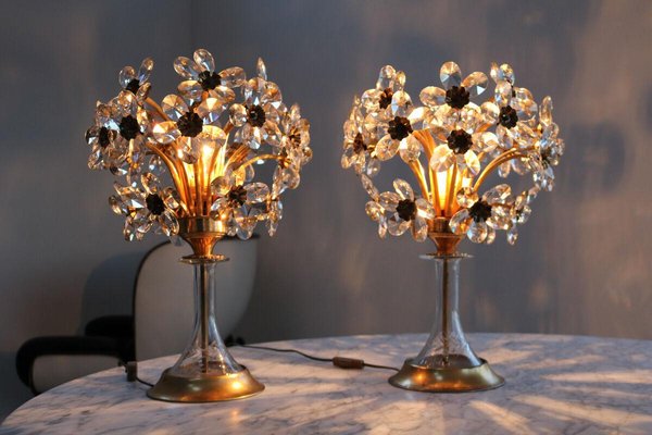 Flower Table Lamp in Crystal Glass Chalice from Palwa-FJP-1798549