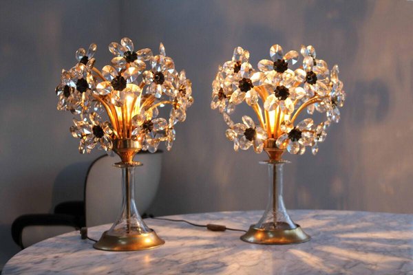 Flower Table Lamp in Crystal Glass Chalice from Palwa-FJP-1798549