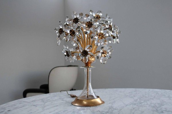 Flower Table Lamp in Crystal Glass Chalice from Palwa-FJP-1798549