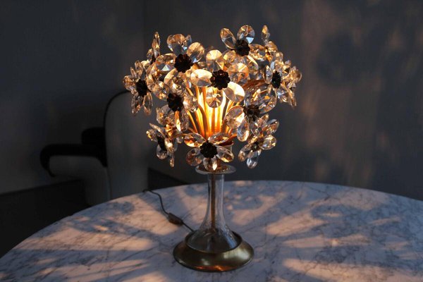 Flower Table Lamp in Crystal Glass Chalice from Palwa-FJP-1798549