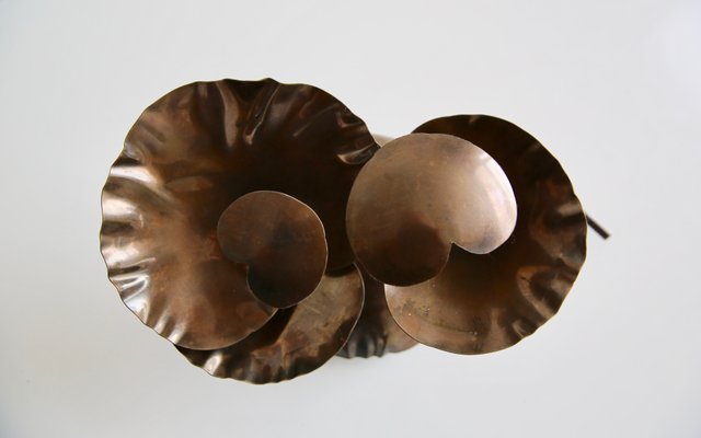 Flower Wall Light in Patinated Brass-WCM-1348056