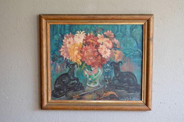 Flowers and Still Life Oil Painting by Gwenn Le Galienne, 1930s-AIU-704975