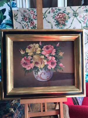 Flowers Still Life, Early 1900s, Oil Painting, Framed-ULU-1725609