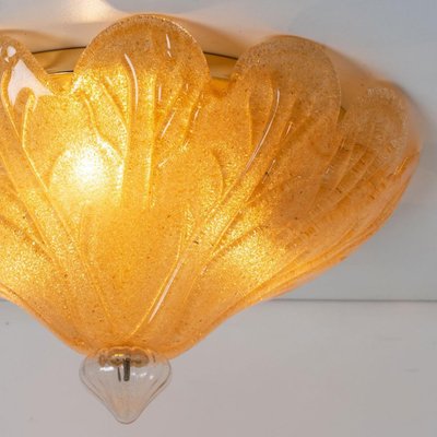 Flush Mount Gold Murano Glass from Vistosi, Italy, 1970s-VDW-1436924