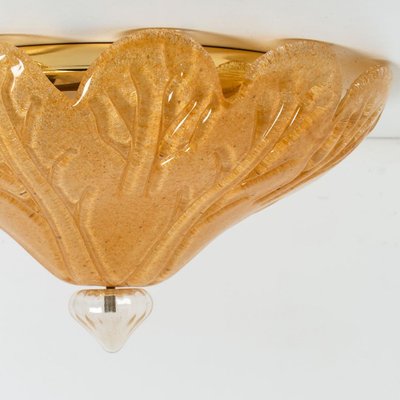 Flush Mount Gold Murano Glass from Vistosi, Italy, 1970s-VDW-1436924