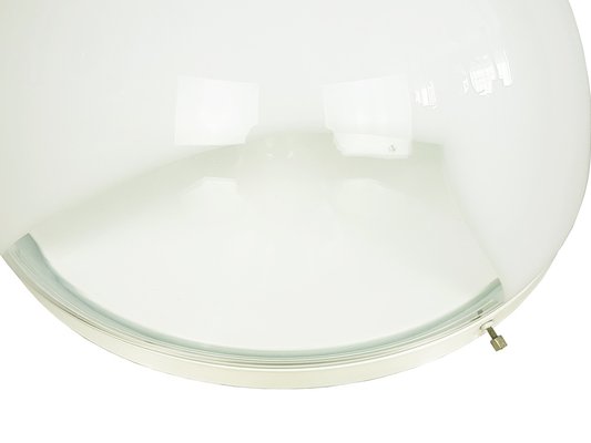 Flush Mount in White and Clear Murano Glass and Metal by Carlo Nason for Mazzega, 1960s-RD-1775354