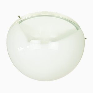 Flush Mount in White and Clear Murano Glass and Metal by Carlo Nason for Mazzega, 1960s-RD-1775354