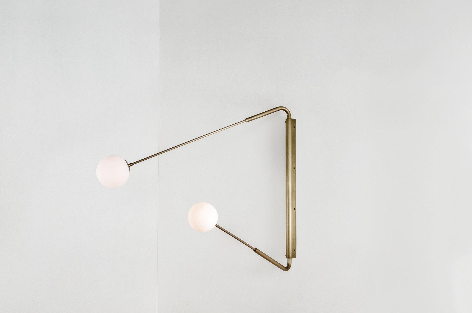 Flutter II, Contemporary Aged Brass Sconce by Paul Matter