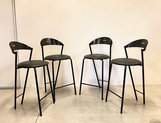 Fly Line Bar Stools, 1980, Set of 4-NPC-1186342