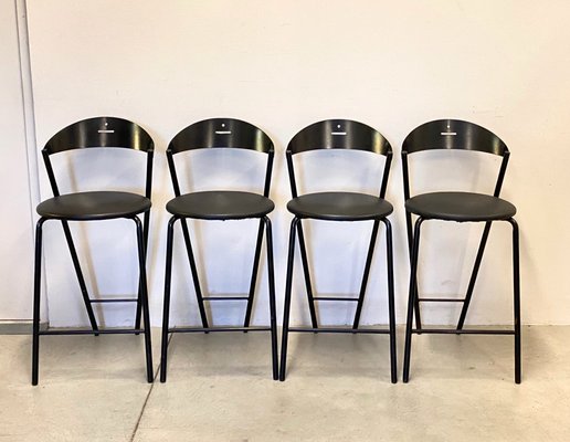 Fly Line Bar Stools, 1980, Set of 4-NPC-1186342