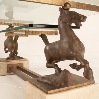 Flying Horse of Gansu Coffee Table in the style of Maison Charles, 1970s-BAD-1709079