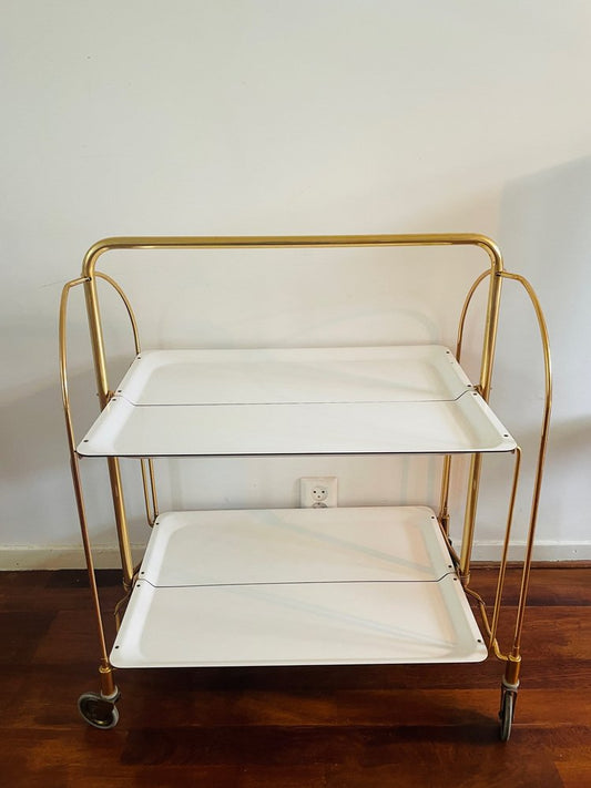 Foldable Bar Cart in White from Bremshey & Co., 1960s