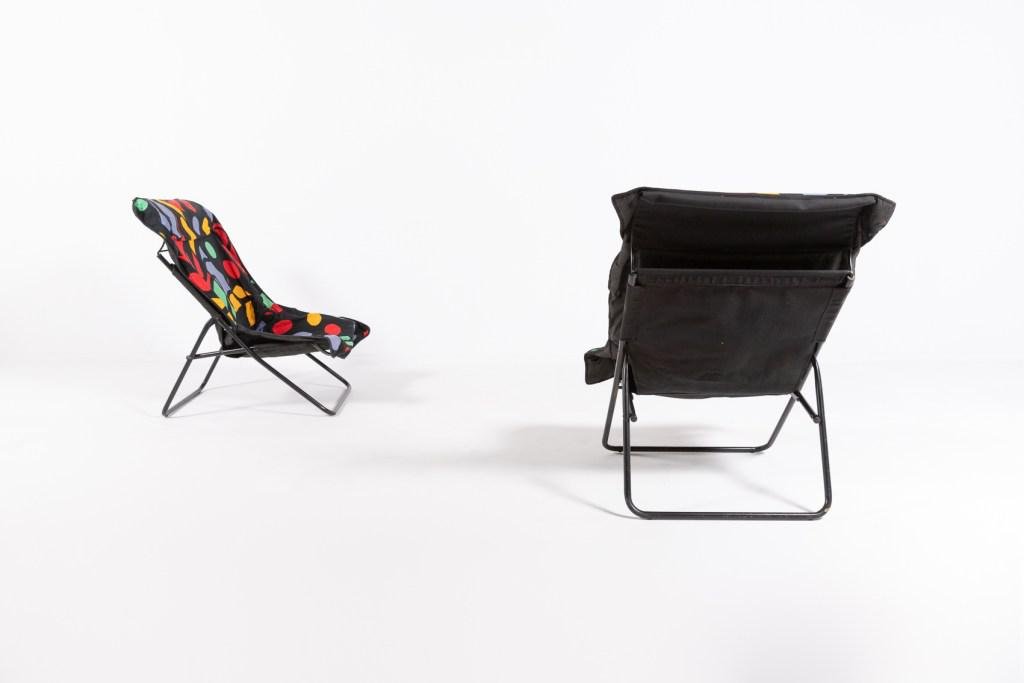 Foldable Pop Art Lounge Chairs, 1990s, Set of 2