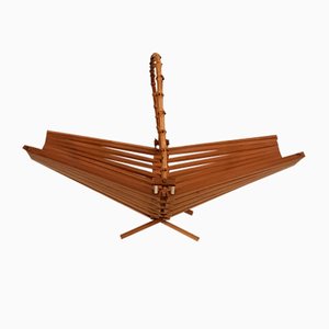 Foldable Wood Fruit Bowl with Bamboo Grip, 1950s-QDP-1411120