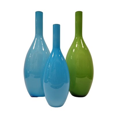 Folding and Blown Glass Vases, Italy, 1950s, Set of 3-NUC-1782154