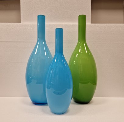 Folding and Blown Glass Vases, Italy, 1950s, Set of 3-NUC-1782154