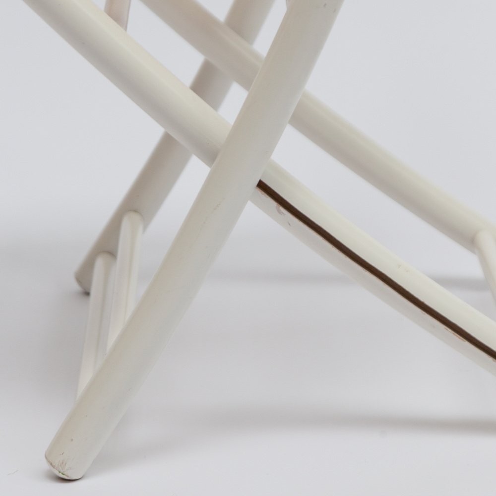 Folding Chair in White Lacquered Wood, 1970s