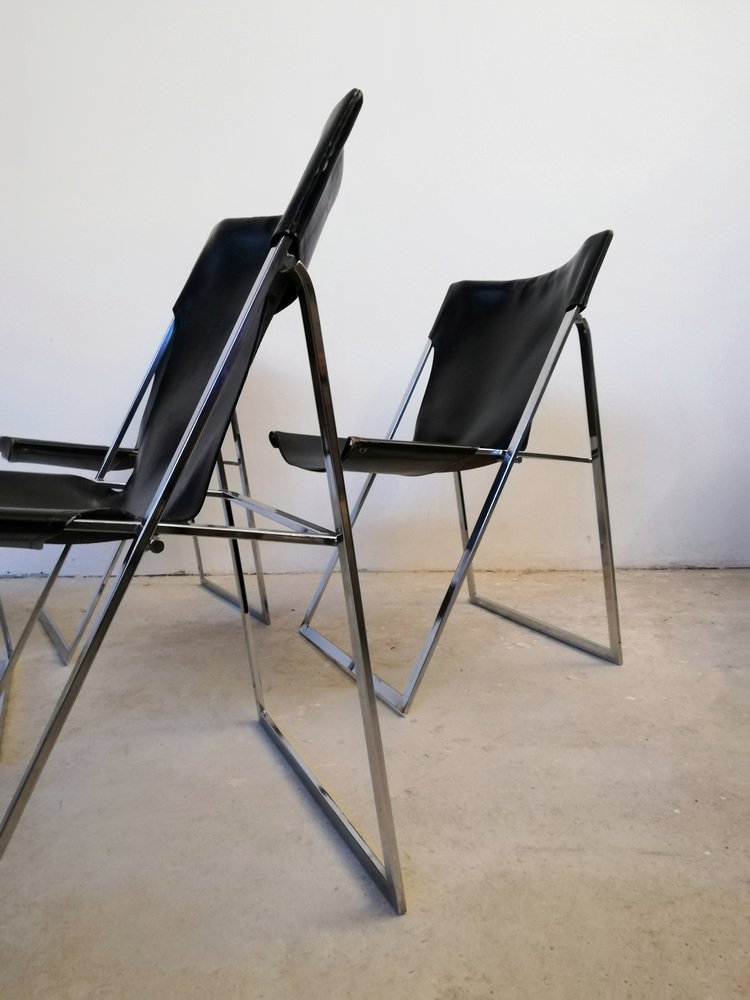 Folding Chairs by Marcello Cuneo for Amar, 1970s, Set of 4