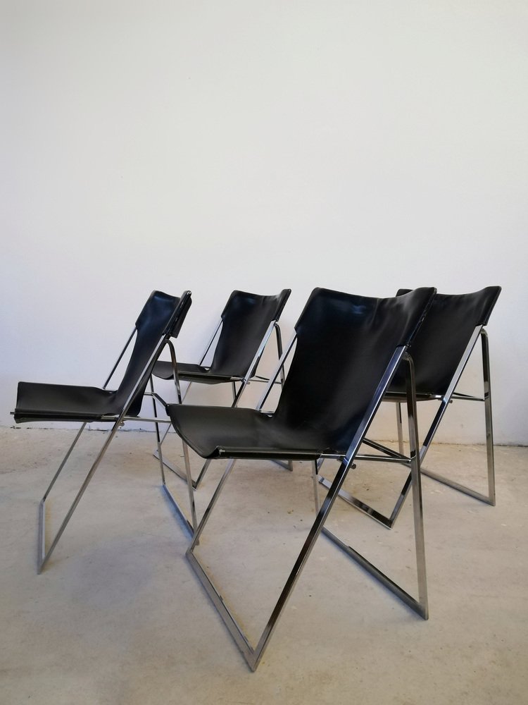 Folding Chairs by Marcello Cuneo for Amar, 1970s, Set of 4