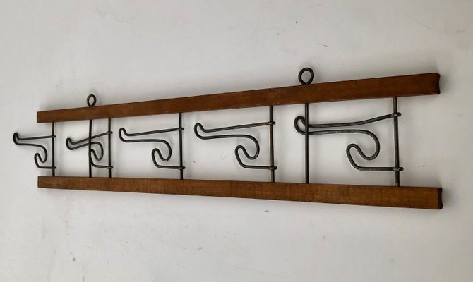 Folding Coat Rack in Walnut and Bent Metal, 1900s-BAF-2032815