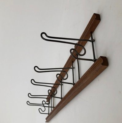 Folding Coat Rack in Walnut and Bent Metal, 1900s-BAF-2032815