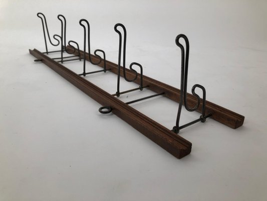 Folding Coat Rack in Walnut and Bent Metal, 1900s-BAF-2032815