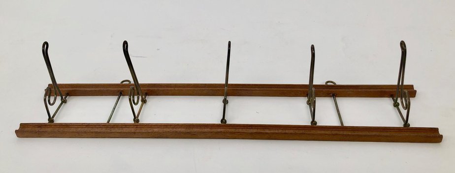 Folding Coat Rack in Walnut and Bent Metal, 1900s-BAF-2032815