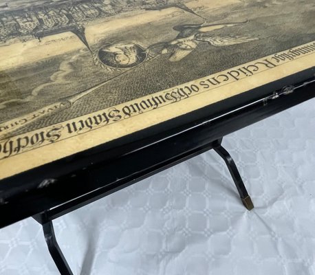 Folding Coffee Table in Painted Metal & Ebonized Wood, 1960s-LQ-1351787