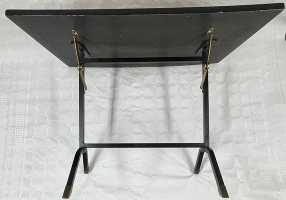 Folding Coffee Table in Painted Metal & Ebonized Wood, 1960s-LQ-1351787