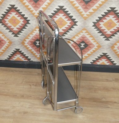 Folding Dinette Bar Cart in Gray & Chrome, 1960s-AFE-1413685