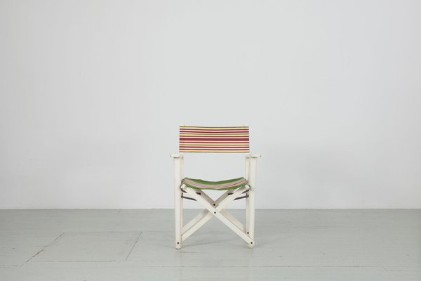 Folding Director's Chair with Original Cover, Italy, 1970s-AA-1123351