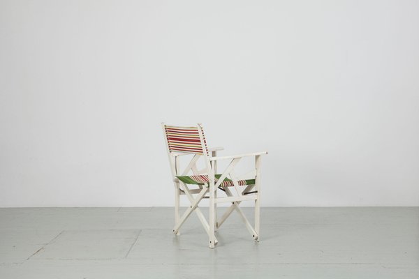 Folding Director's Chair with Original Cover, Italy, 1970s-AA-1123351